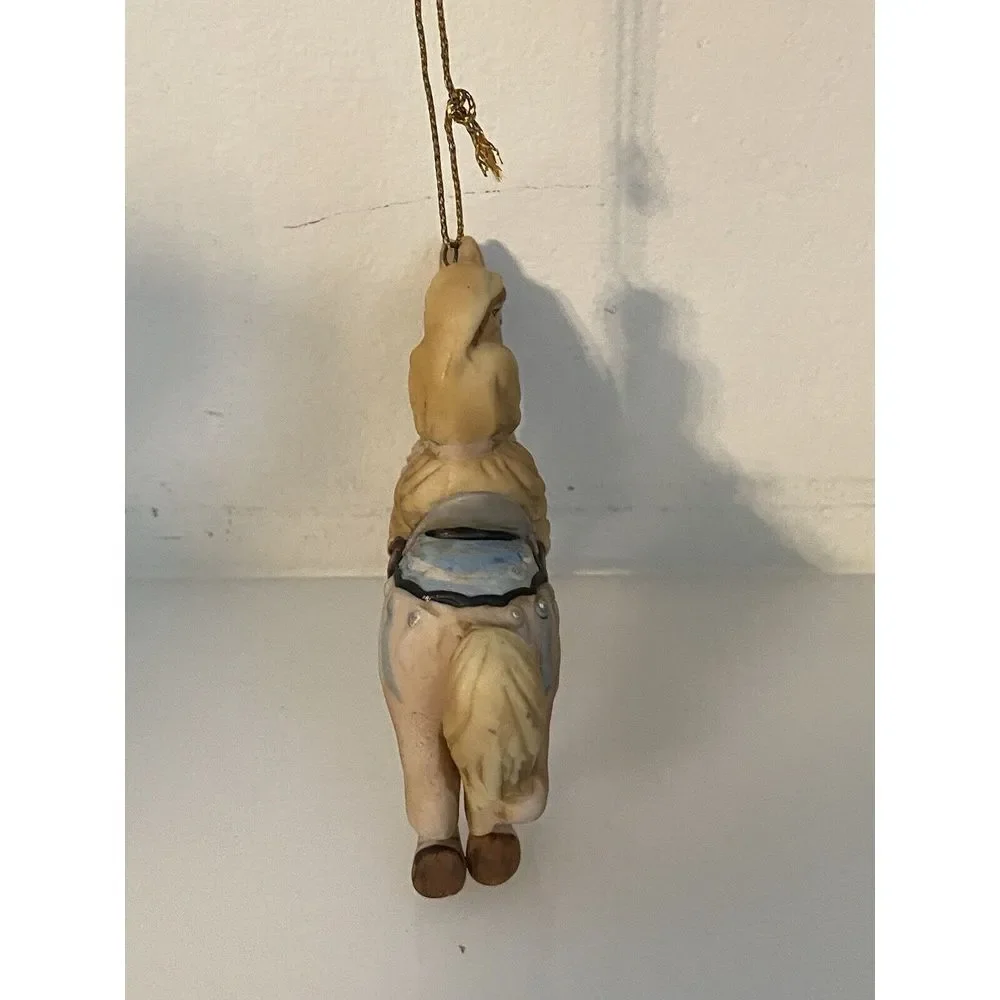 Vtg Willitts Design Hand Painted Ceramic‎ Carousel Horse Ornament Lady On Pony